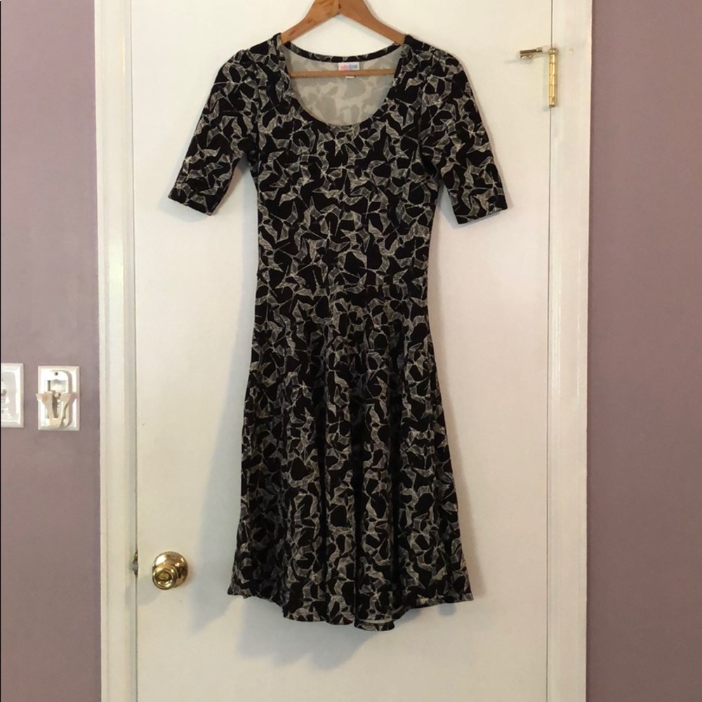 Bird print a-line dress